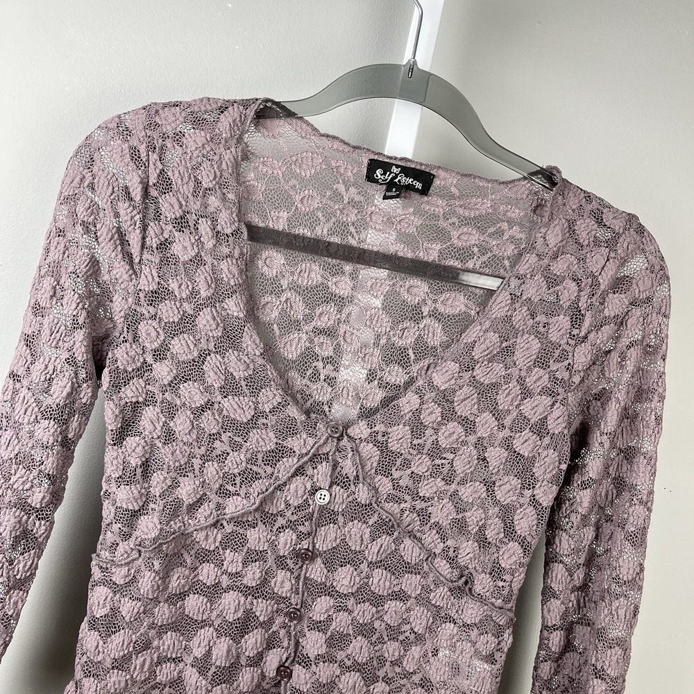 Self Esteem Lace Top Womens Sβ Dusty Purple Sheer Fairycore Vintage Y2K